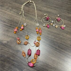 Elegant Pink and Gold Jewelry Set